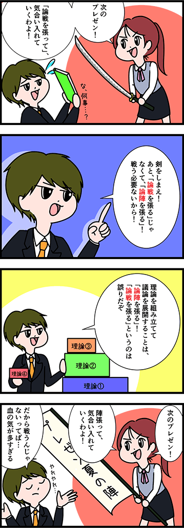 「論陣を張る」or「論戦を張る」？
